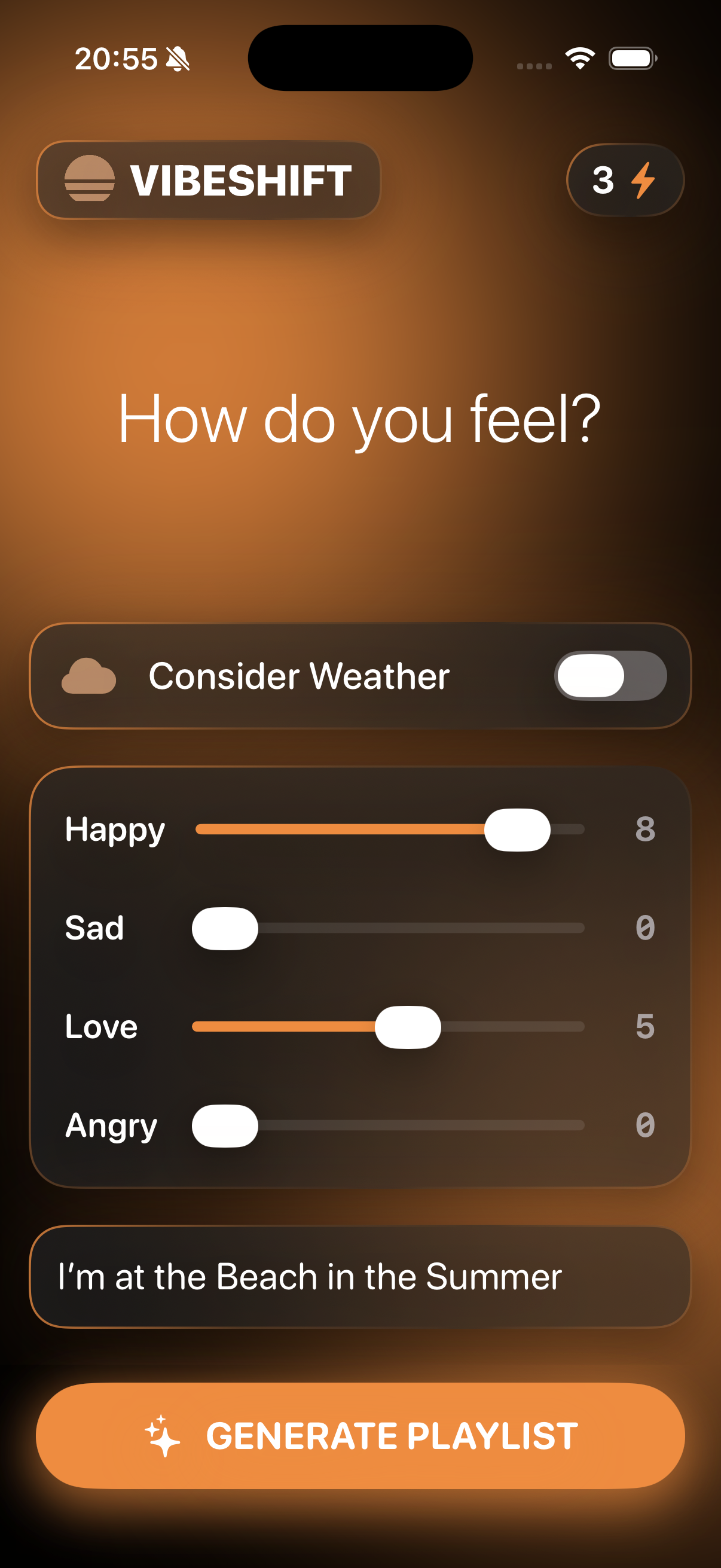 VibeShift app