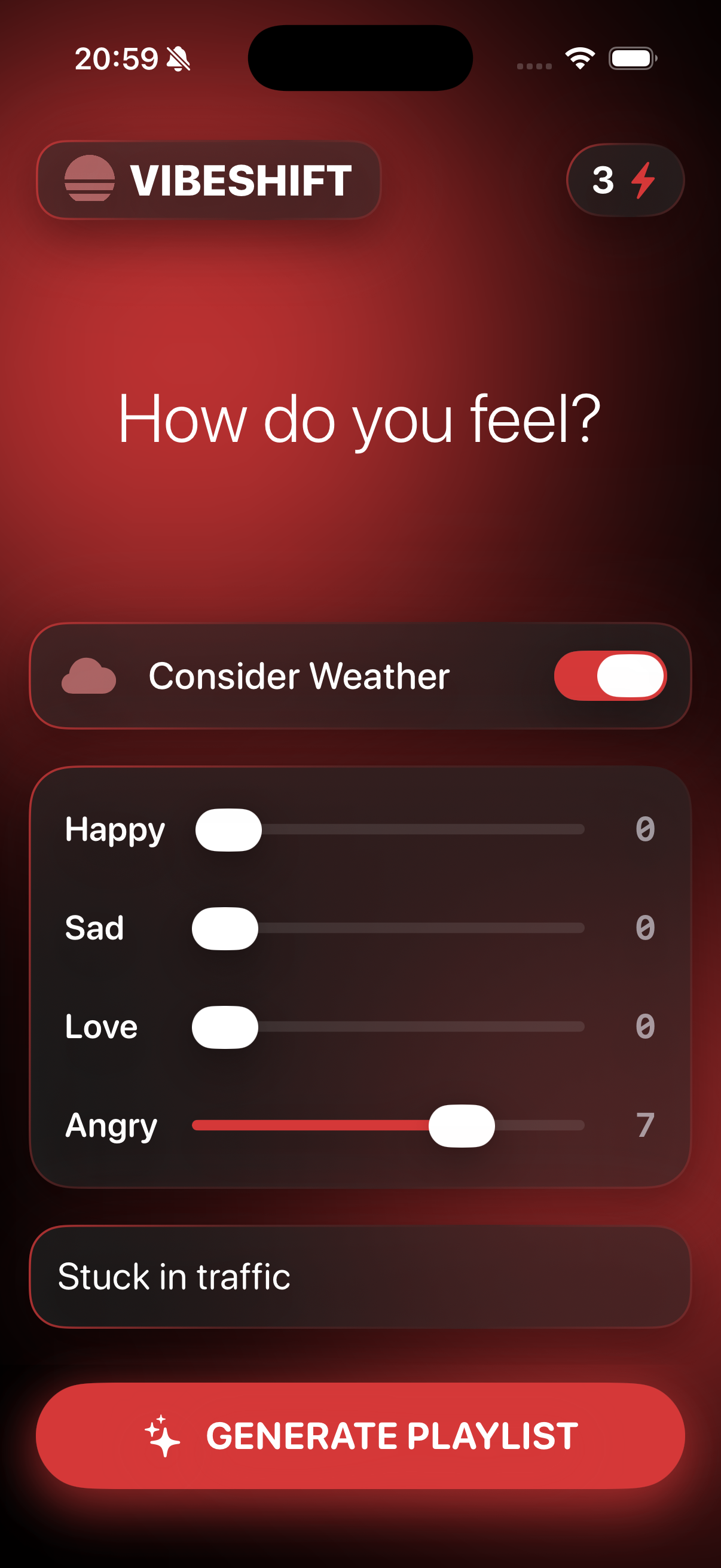 VibeShift app